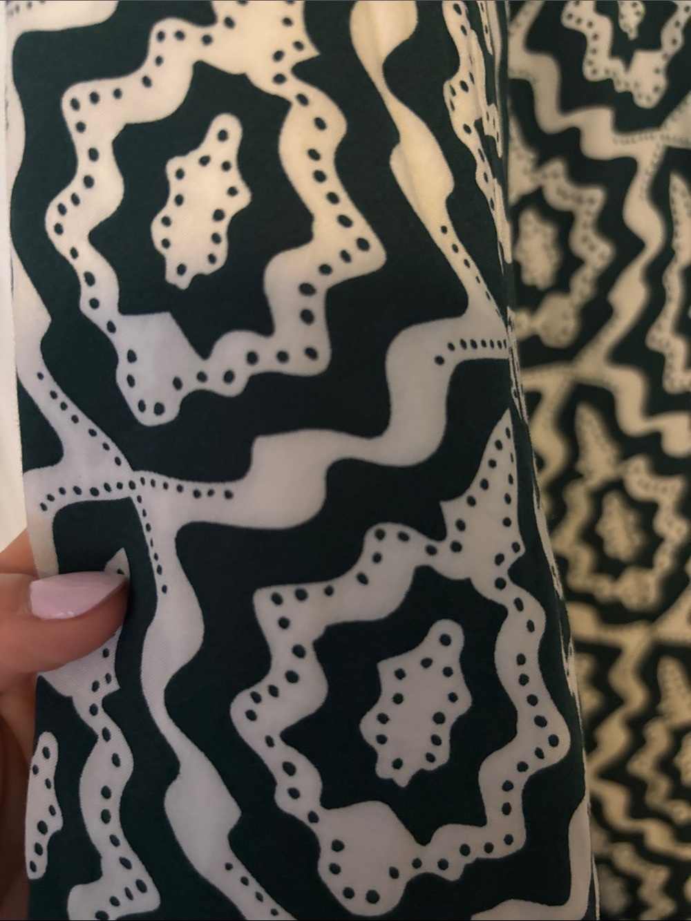 LOFT Green and White Geometric Midi Dress. 2 piece set with top and skirt - Picture 5 of 6